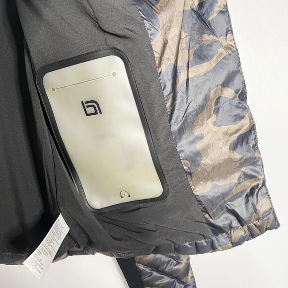 Blanc Noir Womens Small S Green Black Motion Panel Puffer Camo Print Thumbholes - Picture 12 of 16